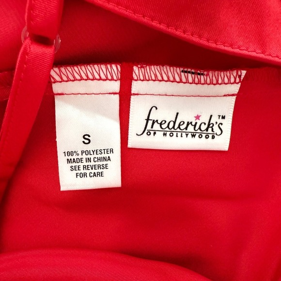 Frederick's of Hollywood Red Maxi Slip Dress Nightgown Spaghetti Strap - Small - Picture 4 of 13